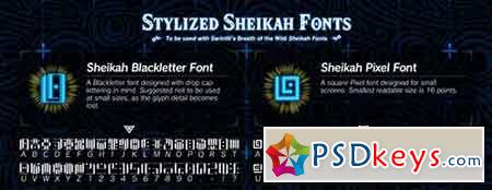 Breath of the Wild - Stylized Sheikah Fonts
