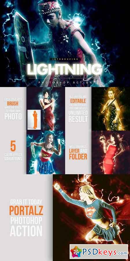 Lightning Photoshop action 1410278
