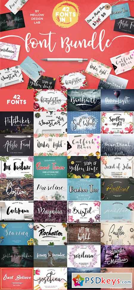 42 Professional Fonts from Mellow Design Lab