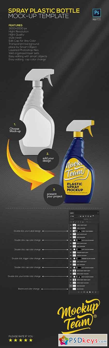 Spray Plastic Bottle Mock-up 883317