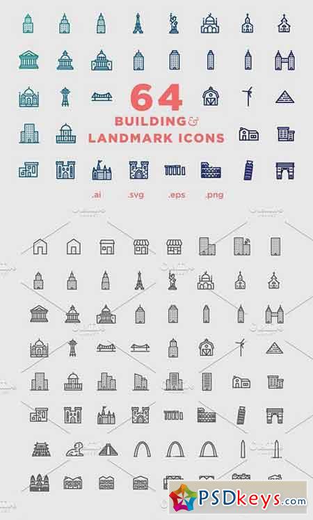 Building & Landmark Icons - 64 1322977