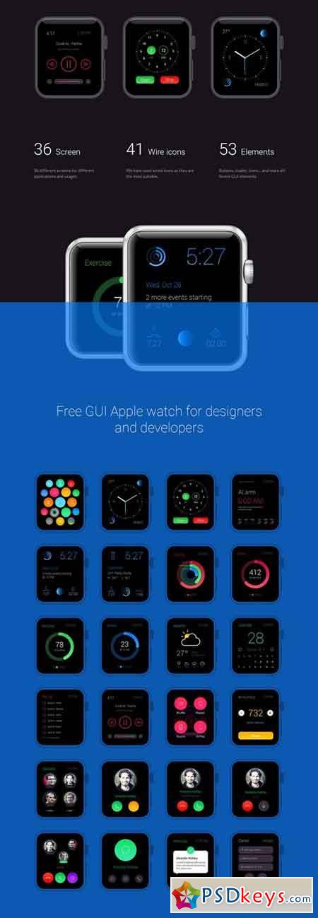 Apple watch GUI 36 Elements