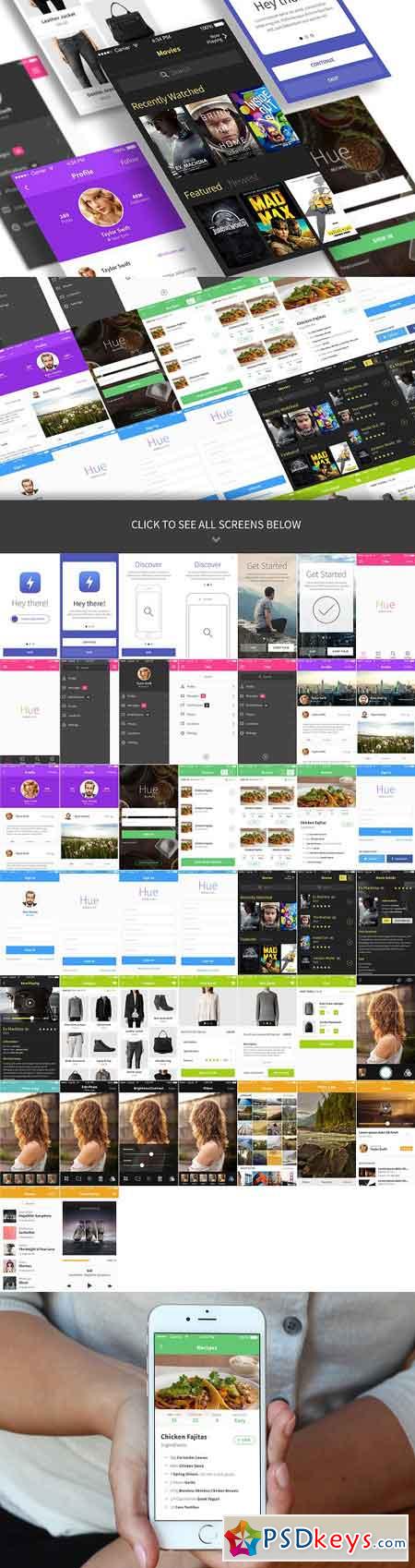 Hue - 44 Mobile App UI Screens