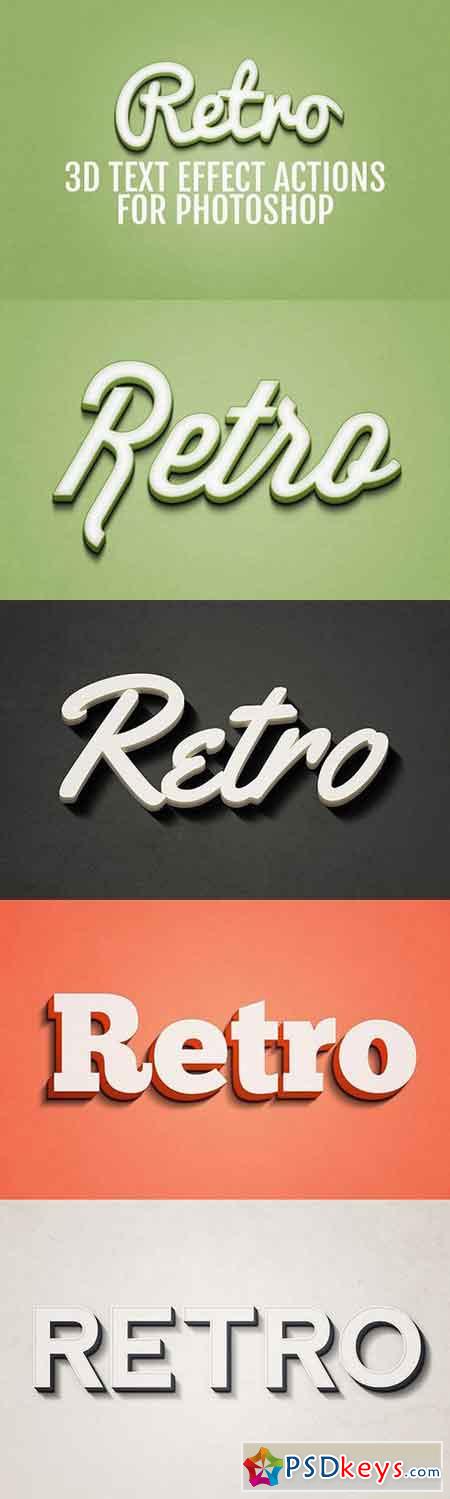 3D Retro Text Effects - Photoshop 66644