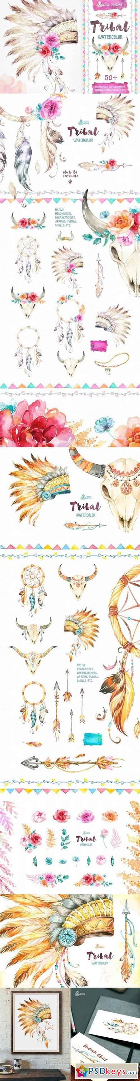 Tribal. Watercolor collection 723880