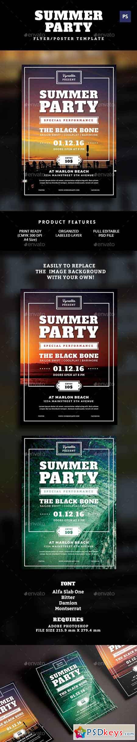 Summer Party Poster Flyer 15830535