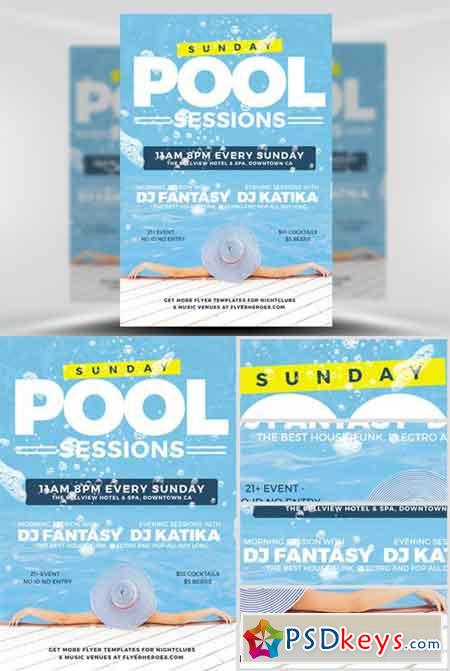 Pool Party Flyer Template Free Download Photoshop Vector Stock image