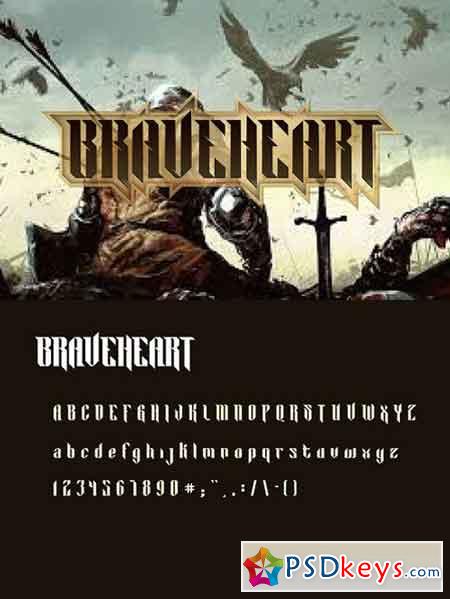 BRAVEHEART Blackletter Font 1412889