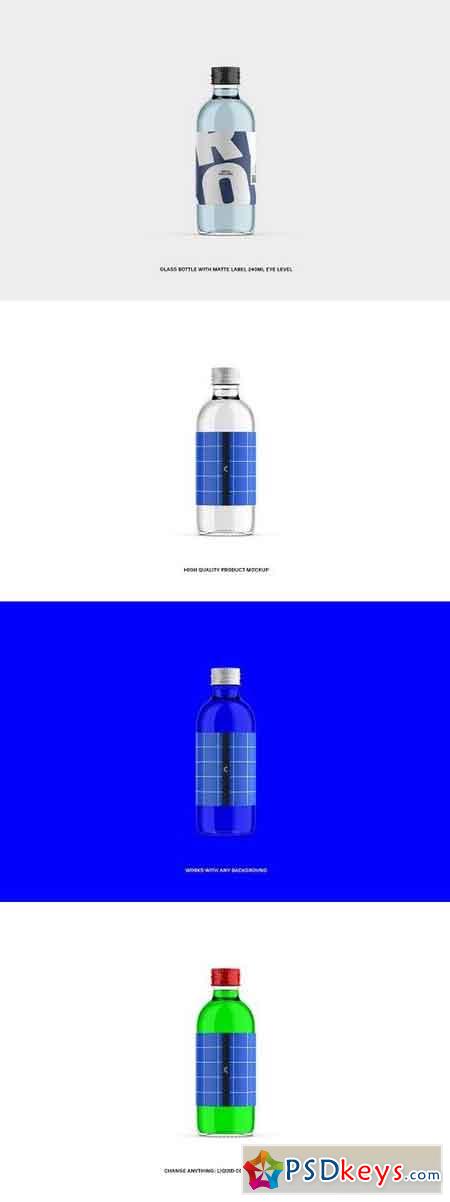 Glass Bottle 240ml Matte Label 1224841