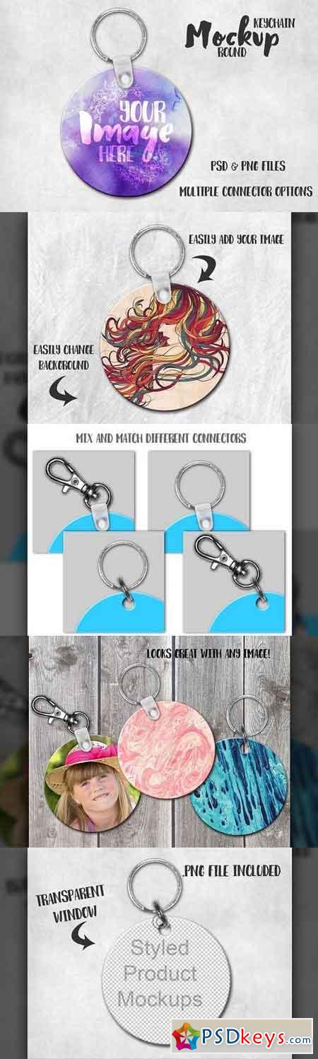 Download Round sublimation keychain mockup 1208910 » Free Download Photoshop Vector Stock image Via ...