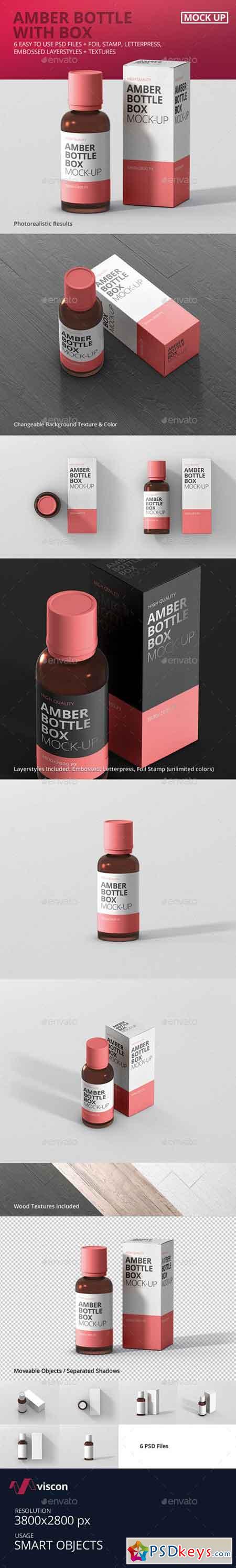 Amber Bottle Box Mockup 18016783