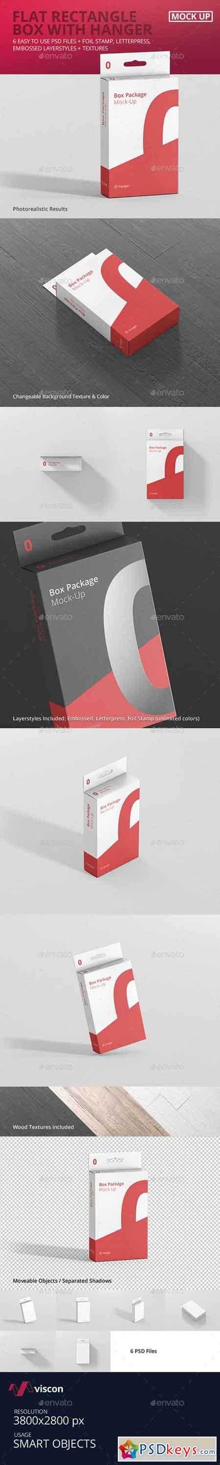 Package Box Mock-Up - Flat Rectangle with Hanger 17920401