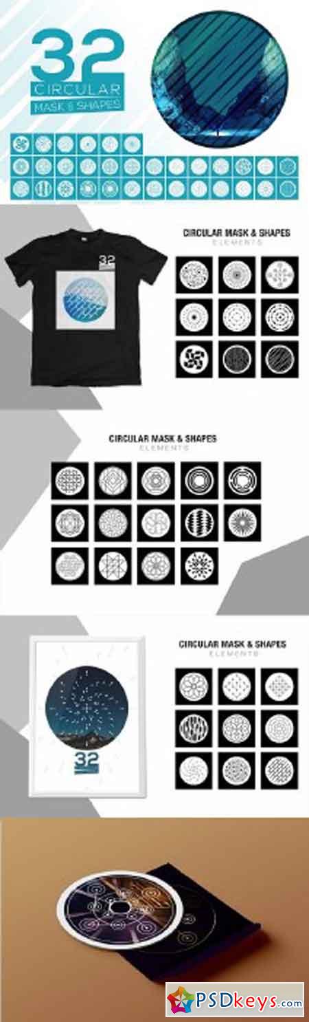 32 Vector Circular Mask - Shapes