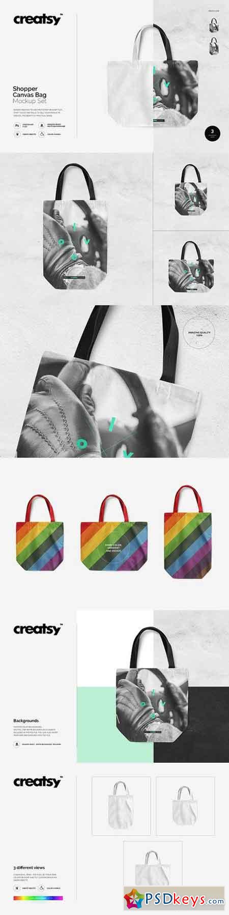 Shopper Canvas Bag Mockup Set 1423210