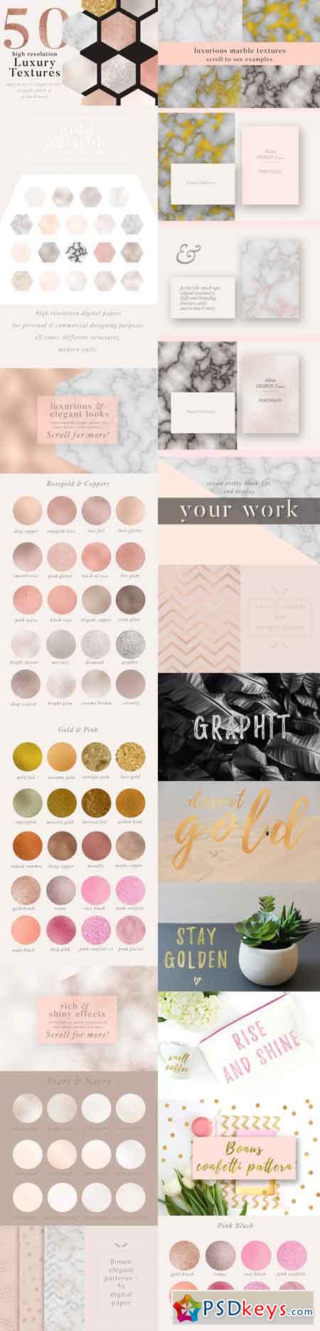 50 luxury gold & marble textures