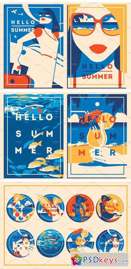 8 Summer Posters & Badges Bundle #2 1407861