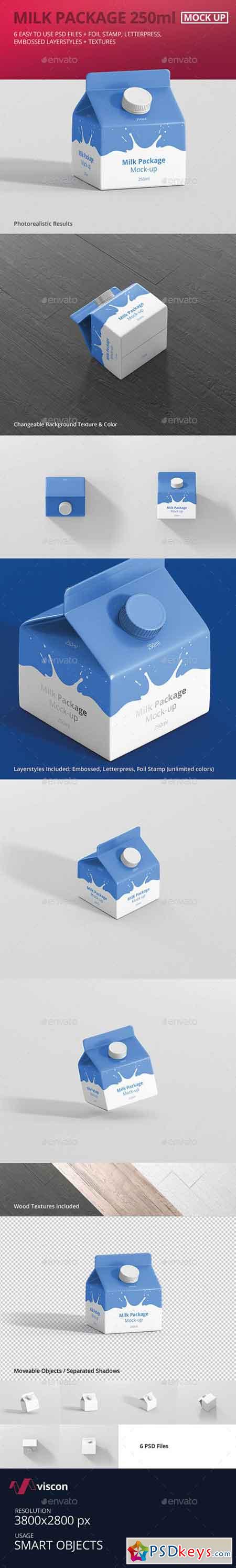 Juice Milk Mockup - 250ml Carton Box 18191218