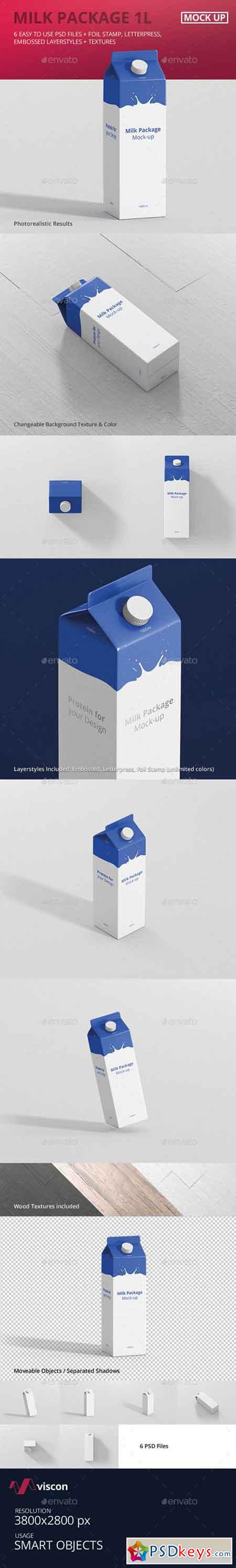 Juice Milk Mockup - 1L Carton Box 18160970