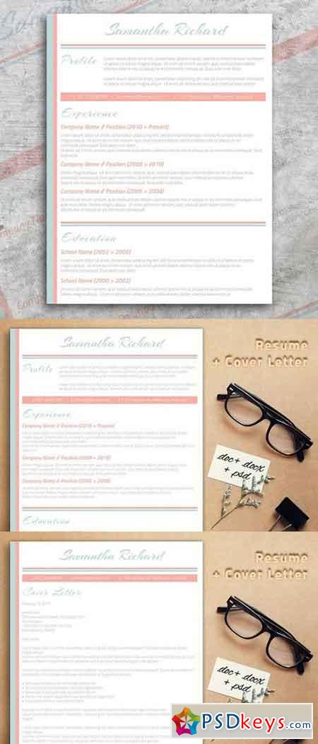 Pastel CV + Cover Letter 192054