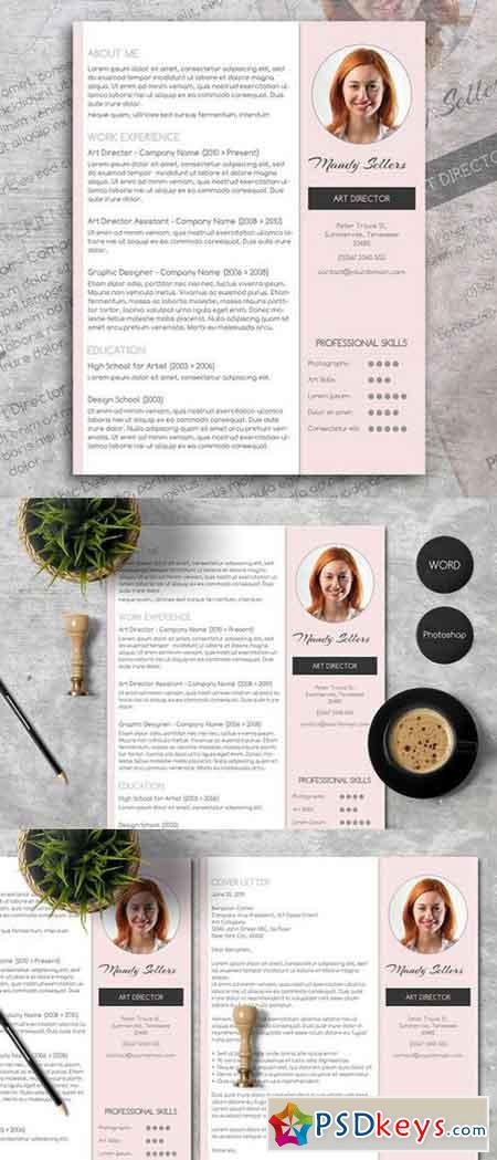 Pink CV & Cover Letter 299222