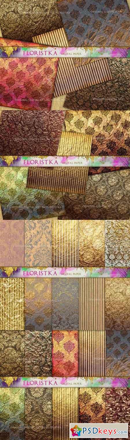 Ombre Damask Gold Patterns 1372660