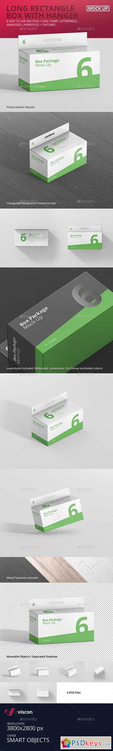 Package Box Mock-Up - Long Rectangle with Hanger 18073028
