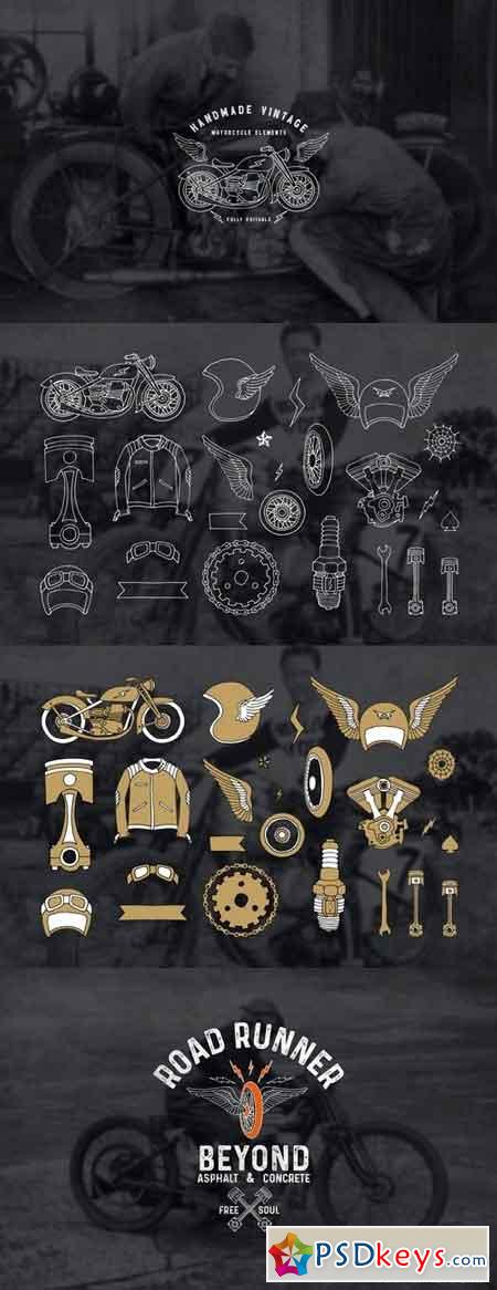 Handmade Motorcycle Vector Elements