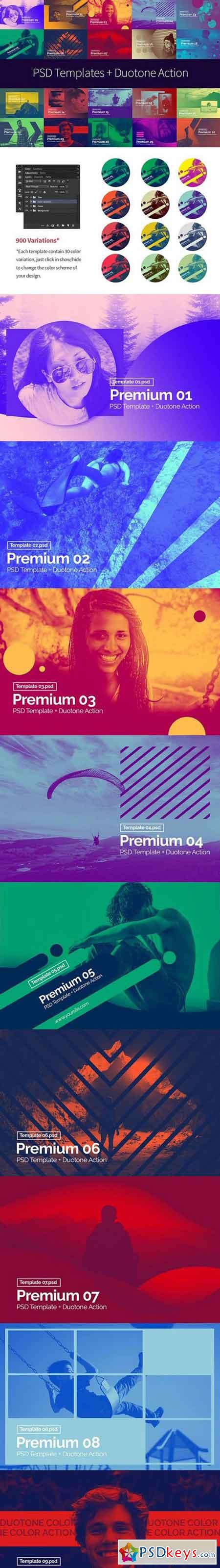 PSD Template + Duotone Action 1438417