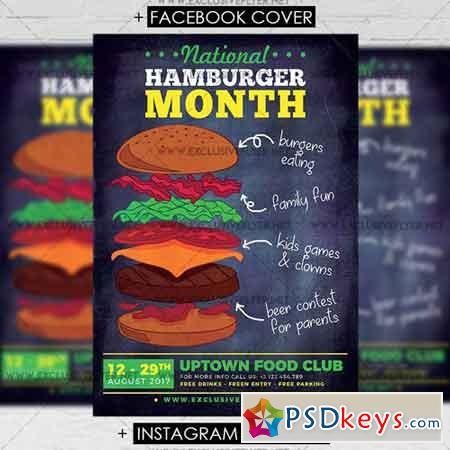 National Hamburger Month - Premium A5 Flyer Template