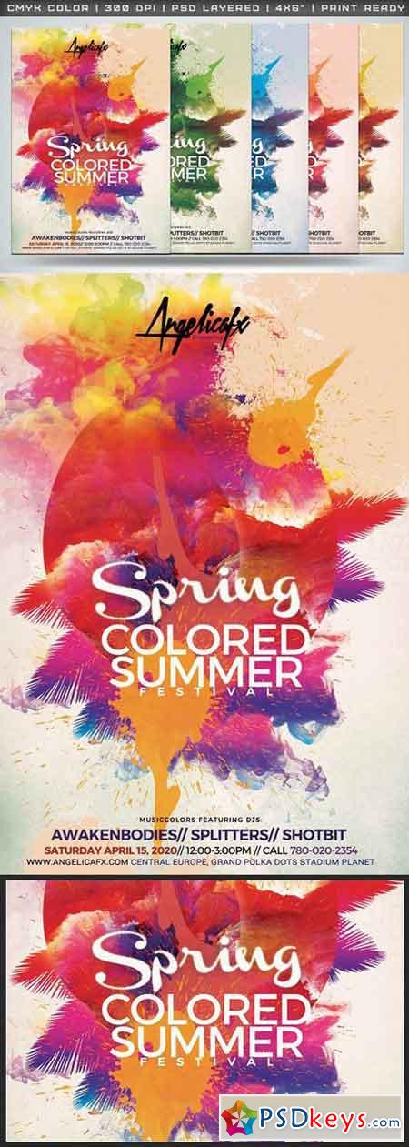 Spring Colored Summer Flyer Template 1409390