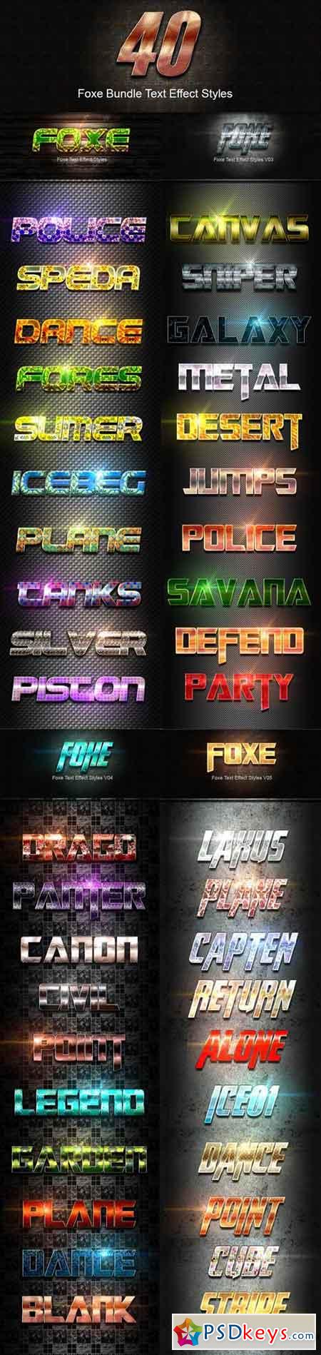 40 Foxe Bundle Text Effect Styles 19994984