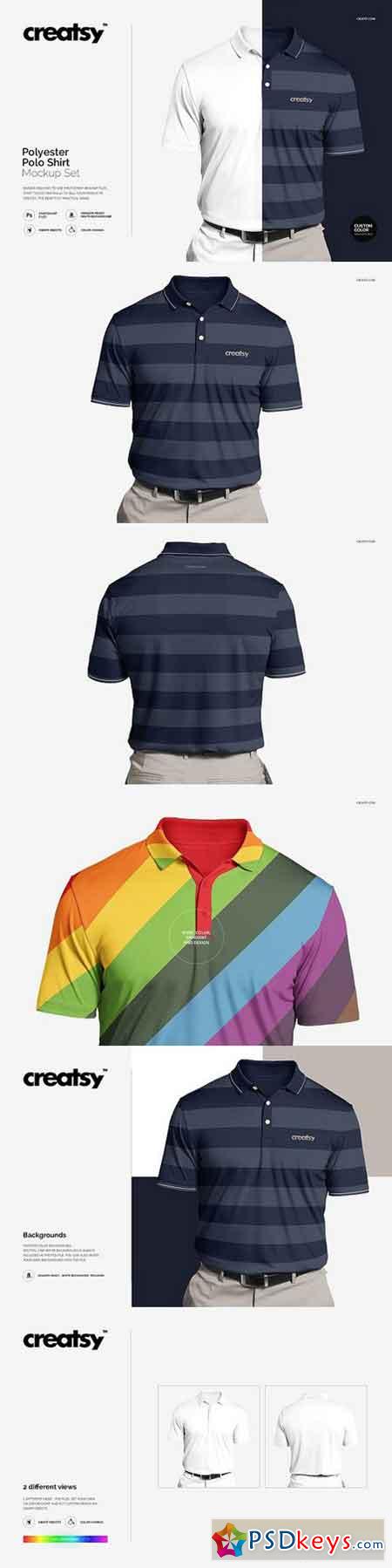 Polyester Polo Shirt Mockup Set 1447912