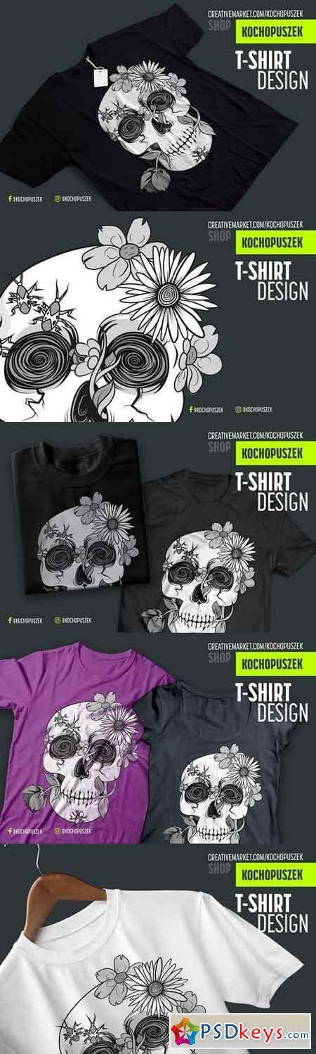 Skull T-shirt design 1264478