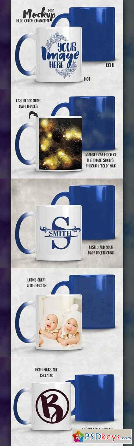 Blue Color Changing Mug Mockup 1450362