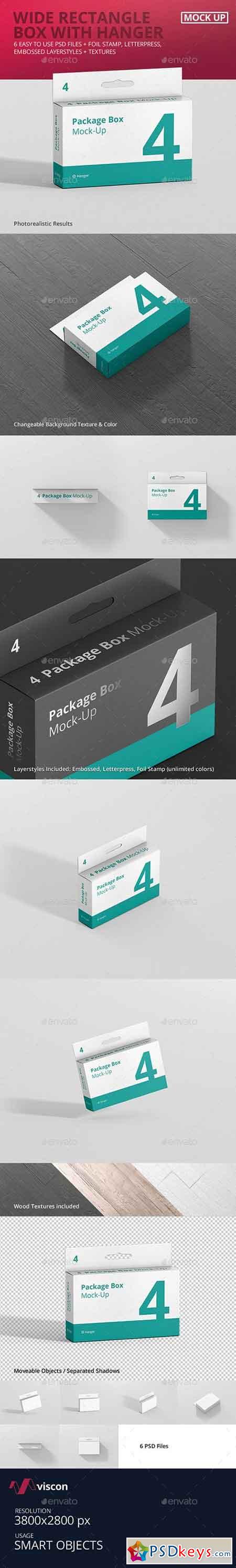 Package Box Mock-Up - Wide Rectangle with Hanger 18037743