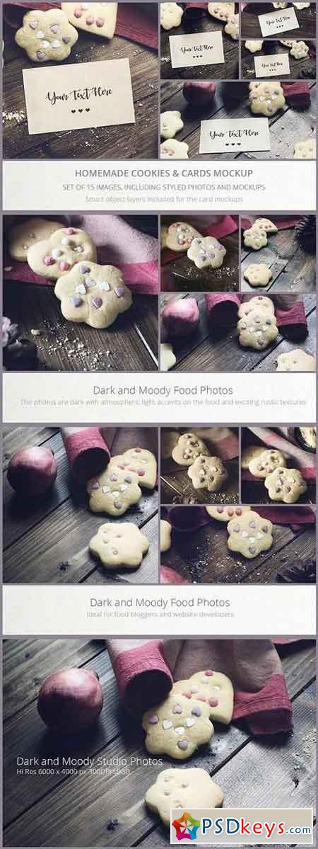 Homemade Cookies & Cards MockUp Set 1234353
