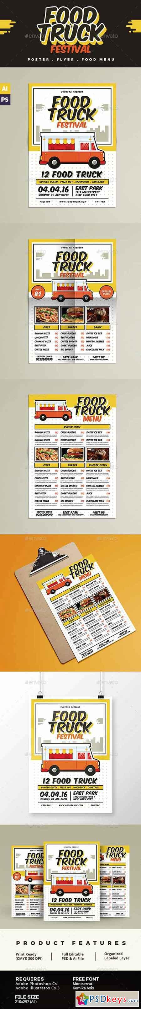 Food Truck Festival Poster Flyer Menu 15623286
