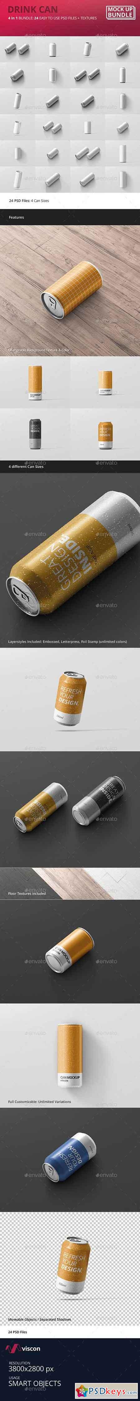 Drink Can Mockup Bundle 19499155