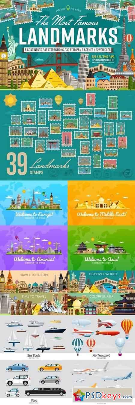 Most famous landmarks of the world 1260919