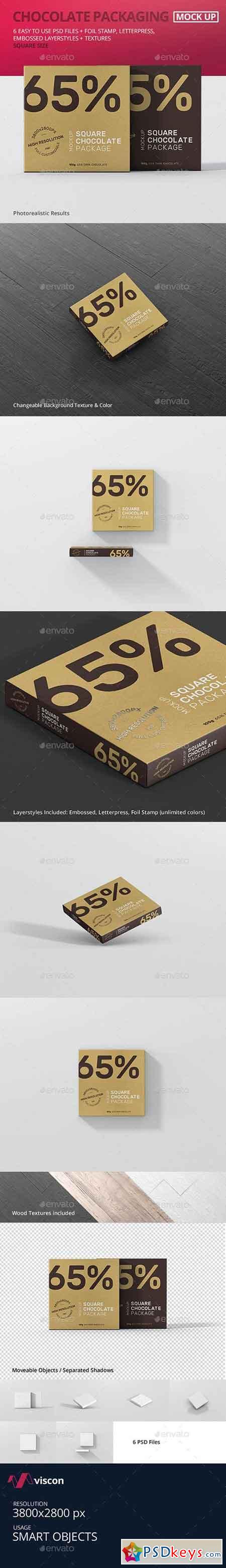Chocolate Packaging Mockup Square Size 19418009