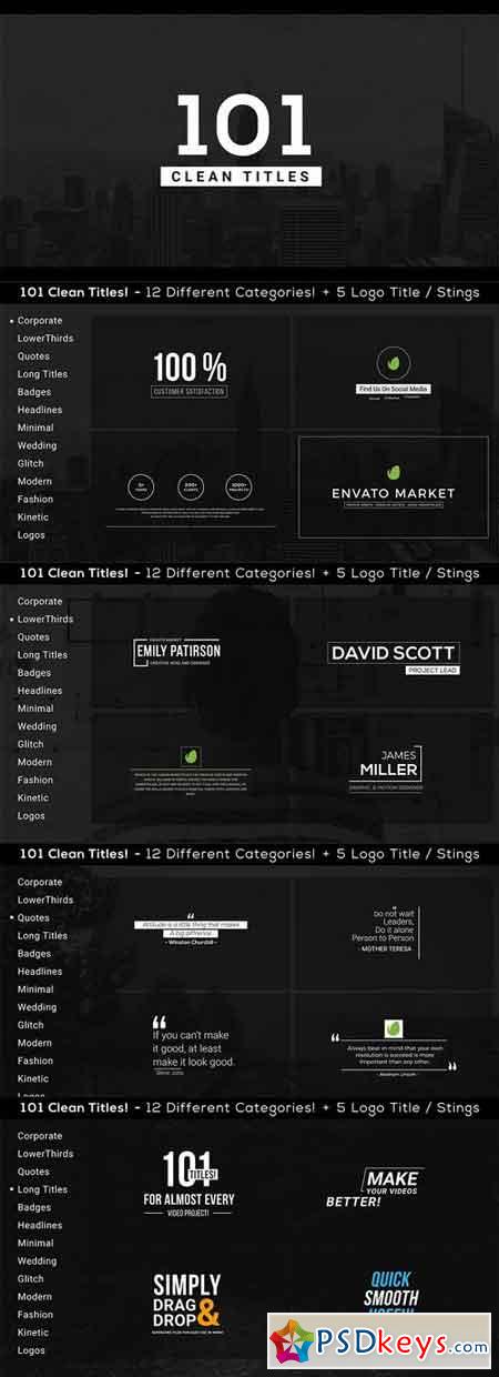 101 Clean Titles Pack 19881916 - After Effects Projects