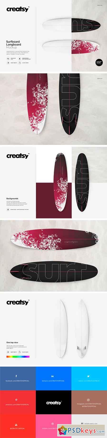 Surfboard Longboard Mockup Set 1458583 » Free Download Photoshop Vector Stock image Via Torrent ...