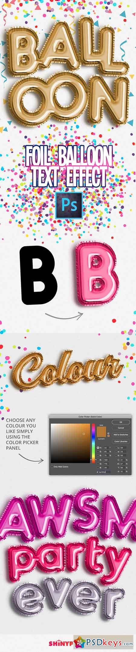 Foil Balloon Text Effect for Photoshop 19761729