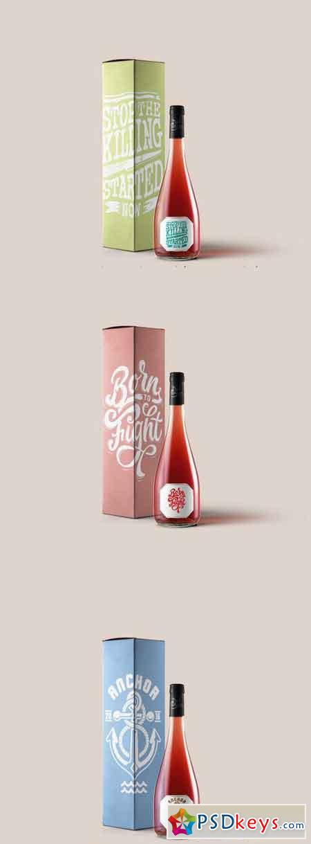 Burgundy Pink Bottle Mockups