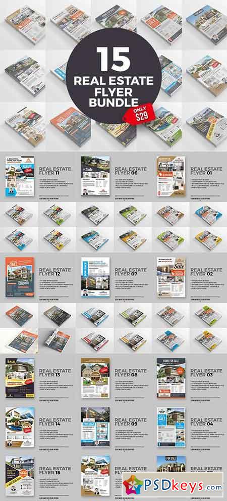 15 Real Estate Flyers Bundle 1471927