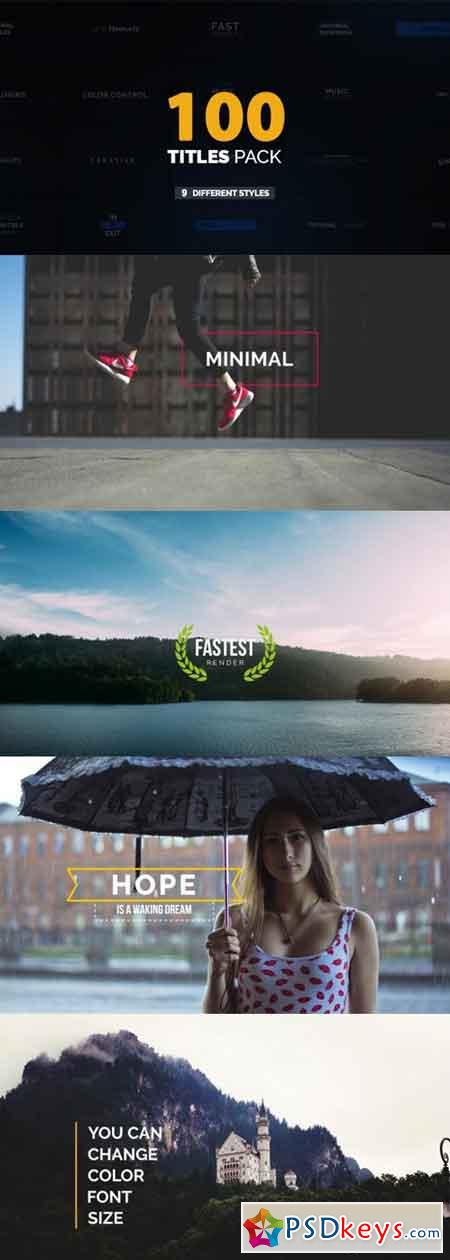 +100 Titles Pack 9 Styles 19986347 - After Effects Projects