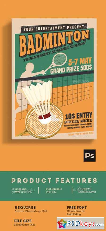 Badminton Tournament Vintage Style 15786526
