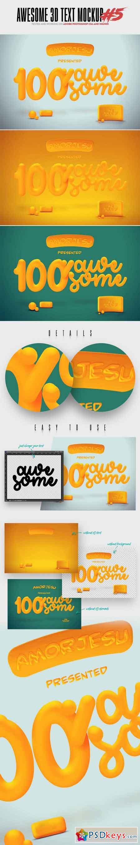05 Awesome 3D Text Mockup - Ps CS6+ 000090