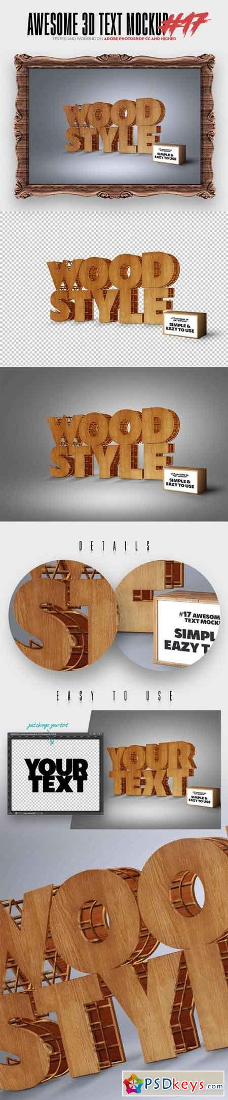 Download 17 Awesome 3D Text Mockup - Ps CC+ 000102 » Free Download ...