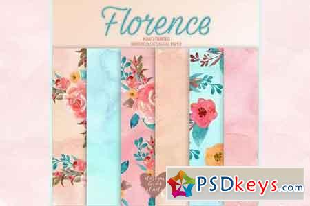 Watercolor Florance digital papers 537700